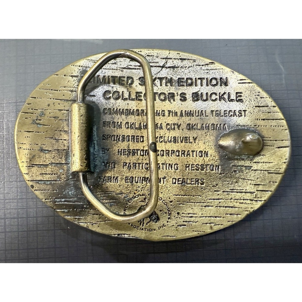 1980 Hesston National Finals Rodeo Belt Buckle NFR Brass Vintage - Picture 11 of 12